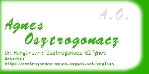 agnes osztrogonacz business card